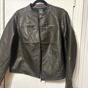 Wild Fable Olive Green Faux Leather Jacket